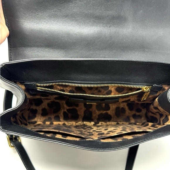 Dolce & Gabbana Lucia Black Leather Satchel – Studded Handle, Crossbody - Picture 12 of 15